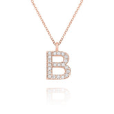 Rose Gold & Diamond Initial Necklace - Dracakis Jewellers